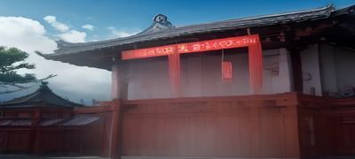 缘之空配角神主先生，成熟稳重的神社神主在古朴的神殿前整理祭祀器具，背景是苔藓覆盖的石灯笼